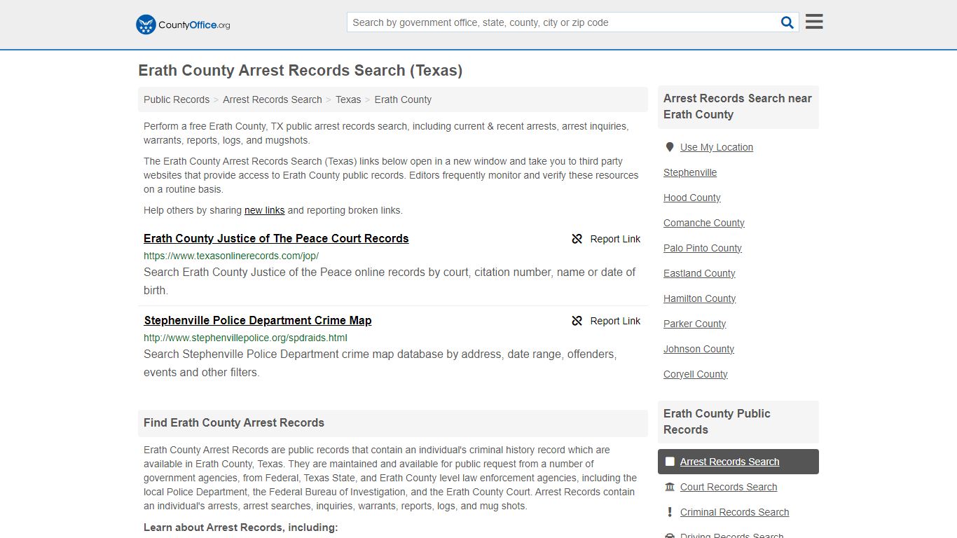 Arrest Records Search - Erath County, TX (Arrests & Mugshots)